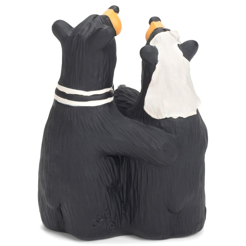 DEMDACO Wedding Couple Black Bear 6 x 4.5 Hand-cast Resin