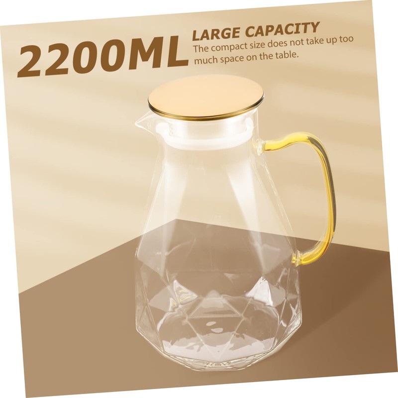 Ciieeo Glass Beverage Serving Pitcher with Lid Elegant Iced for