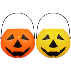 MAGICLULU 2pcs Trick-or-Treat Bucket Candy Box Kids Pumpkin Candy Pails Pumpkins Buckets for Party Child