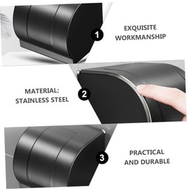 SHOWERORO 1pc Box 304 Stainless Steel Toilet Paper Holder Water Proof Paper Towel Holder Stainless Steel Tissue Holder Toilet Paper Box Paper Towel Holder Black Storage Rack