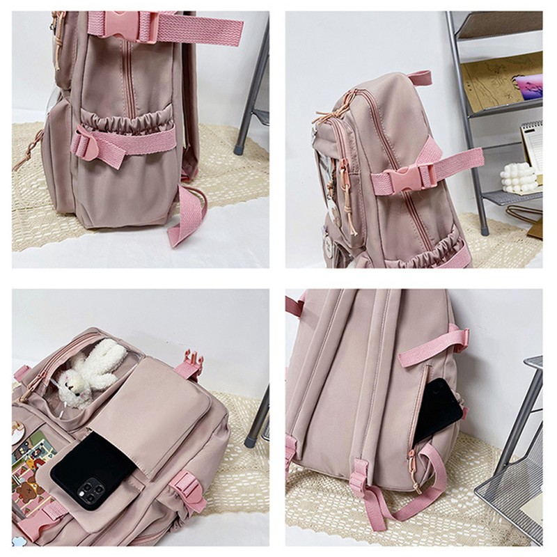 Kawaii Backpack Large Capacity Cute Bear Accessories Backpack for School