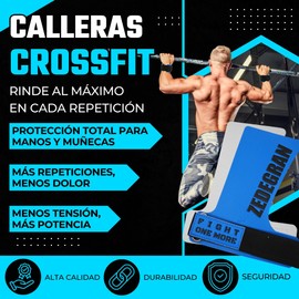 Zedegran® Crossfit Grips Carbon Compatible with and Without Magnesium, Fitness Gloves for Men and Women, Fitness Accessories, Calisthenics and Gym (Blue Stripes G)