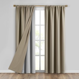 Elrene SunVeil Extra Wide Thermal Blackout Curtain Liner, 40" x 80" (1, Light Grey