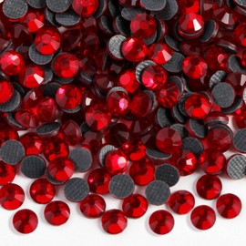 6000PCS Hotfix Rhinestones Bulk, Light Red Rhinestones for Crafts Clothes, Hotfix Crystals DIY Decoration, Light Siam, SS10, 2.7-2.9mm