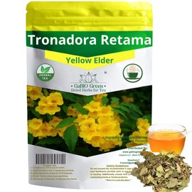 Gabio Green-Tronadora Retama, 8 oz/ 1/2 pound gr Premium Quality tronadora tea, resealeble bag, yellow elder herbs, tronadora hierba Non GMo, Resealable bag. 8 oz/ 1/2 pound