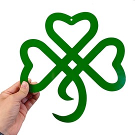 Yuzhuo Shamrock Decorations St Patricks Day Decorations Irish Wall Art Shamrock Ornaments Metal Clover Wall Good Luck Clover Home Decoration for Bathroom Laundry Room Farmhouse Home Office (Green)