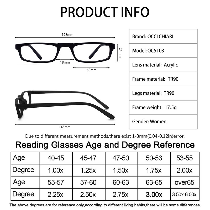 OCCI CHIARI 1.75 Reading Glasses Women Fashion Reader(1.0 1.25 1.5