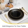 200PCS Black Plastic Plates, Disposable Plates with Gold Rim