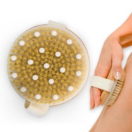 Healing Happy Dry Brush for Body - Natural Skin Care Tool for Exfoliation, Circulation & Lymphatic Support - Eco-Friendly, Wooden Handle - Self-Care Spa Treatment