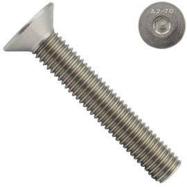 Countersunk Screws with Hexagon Socket (ISK) – M5 x 10 – Pack of 10 – DIN 7991 / ISO 10642 – Full Thread – Countersunk Screws – Material: Stainless Steel A2 V2A – SC7991 | SC-Normteile®