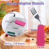 Ehucon Adaptive Utensils Angled Spoon and Fork for Elderly,Hand Tremors