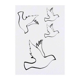 Azeeda 4 x 'Taube' Temporäre Tattoos - Wasserfest, Hautfreundlich & Ungiftig · Transfers in Verschiedenen Größen (TO00004201)