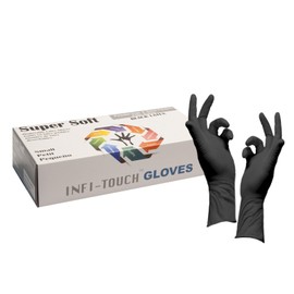 Infi-Touch Super soft Disposable Latex Gloves, Powder Free, Exam 12" Length, Medium Duty, 50 Gloves, Size Small.