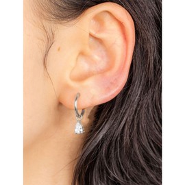 Earrings Silver 925 Hanging AAA Cubic Zirconia Hoop Earrings Gold Earrings Women Jewellery Gift, Silver