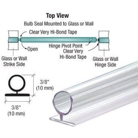 Gordon Glass® Large Translucent Shower Door Vinyl Bulb Seal - 77 in long