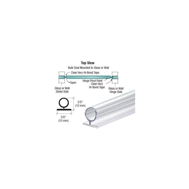 Gordon Glass® Large Translucent Shower Door Vinyl Bulb Seal -