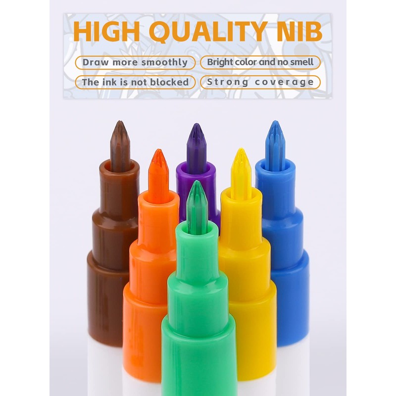 6 Color 3D Nail Art Pens Set, Kalolary Nail Point