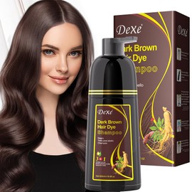 Hair Shampoo 500 ML Instant Hair Darkening Dye for Men Women Dark Brown Color - Easy to Use - Lasts 30 Days - Fast Acting Natural Ingredients (Dark Brown)