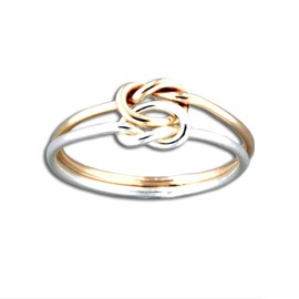 Handmade Double Knot Gold Filled & Sterling Silver for Women (Silver & Gold, 6)