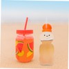 SHOWERORO 12 Pack Bear Shaped Juice Bottles with Straw Brush