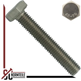 Hexagon Screws - M12 x 150 mm - Pack of 5 - DIN 933 / ISO 4017 - Stainless Steel A2 - Full Thread - Machine Screws - SC933
