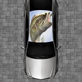 R91 BASS Fish Roof Wrap - Decal Decals Wraps Vinyl Wraps Art Poster Image Carbon Hood Car Truck Fiber Hood