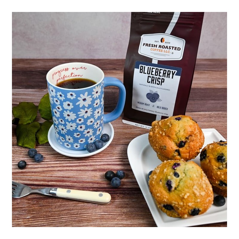 Fresh Roasted Coffee, Blueberry Crisp Flavored Coffee, 12 oz, Medium