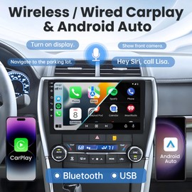 Car Radio for Toyota Camry 2015 2016 2017: 10 Inch HD Touchscreen Stereo Replacement with Wireless Carplay Android Auto 5GWiFi GPS Bluetooth FM DSP SWC Backup Camera