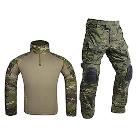 EMERSONGEAR Gen3 Uniform,Military Painball Suit,Army Airsoft Combat BDU Pants Shirts with Knee Pads