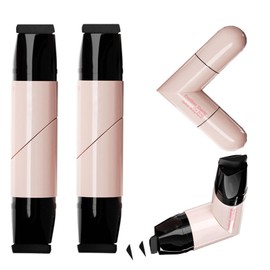 KTouler 2 Pack Black Eyeliner Stamp,One-Piece Liquid Gel Eyeliner Stencil Set for Perfect Wings,Long Lasting Waterpoof & Smudgeproof Foldable Makeup Eye Liner Tool