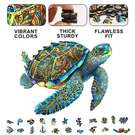 Mys Aurora Unique Wooden Puzzles Sea Turtle Jigsaw Puzzle 200 Pieces HDF Wooden Puzzle with Vivid Art and Imaginative Design for Adults and Kids:_500pcs Bee