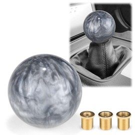 EZAUTO WRAP Marble Gray Auto Car Shift Knob Round Ball Weighted Manual Gear Stick Shifter Adapter JDM Universal