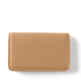 Leatherology Camel Business Card Case, Magnetic Closure ID Holder, Full Grain Leather