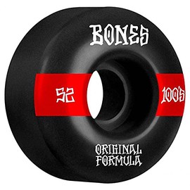 Bones Wheels 14 V4 Wide 100 Pack Skateboard Wheels Black 52mm