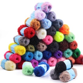 Timgle 42 Skeins Scrubby Yarn for Dishcloths Polyester Scrubby Assortment Pastel Yarn Assorted Colors Yarn for Crocheting and Knitting Project, Total 4578 Yards,109 Yards Each Skein, 42 Color