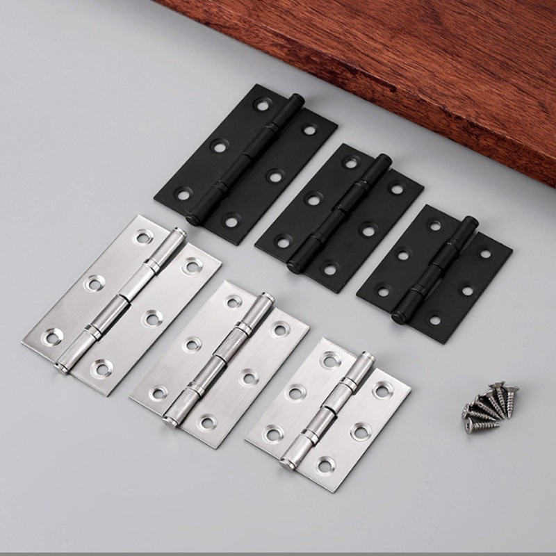 Stainless Steel Hinges Black 3-inch Stainless Hinges 6-Piece Set for