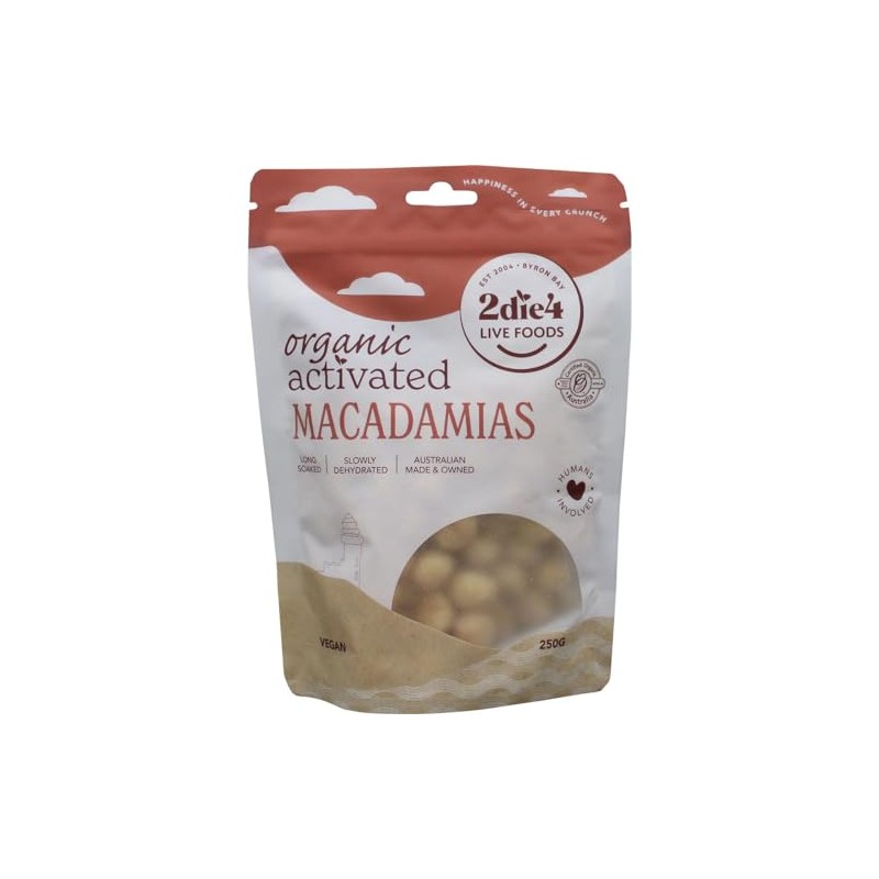 2Die4 Live Foods Activated Organic Macadamias 250g