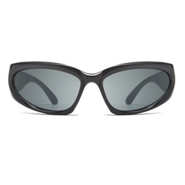 Long Keeper Kids Sunglasses Y2K Wrap Around Sunglasses for Girls and Boys Fashion Futuristic Oval Shape Toddler Sunglasses UV400 Protection