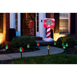 HoliScapes® Vintage Santa Runway Lights with Santa Landing Zone Inflatable Sign