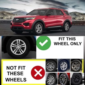 18 inch Wheel Skins compaitble with Ford Explorer 2020-2024; Set of 4 Wheel Covers ; Glossy Black