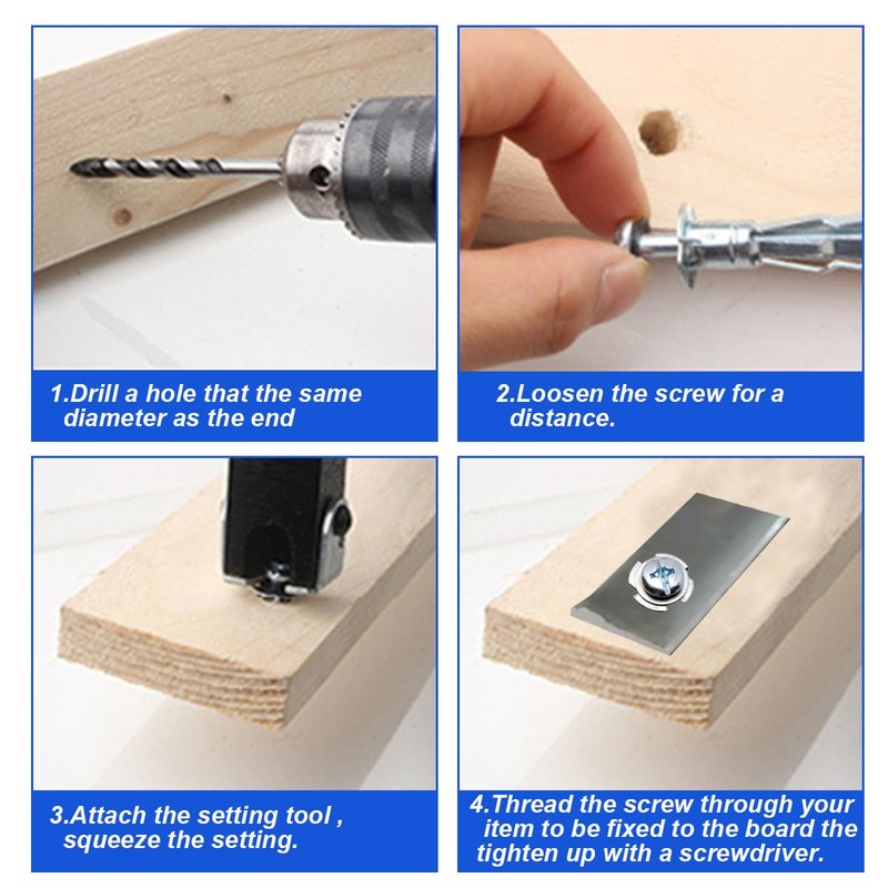 30 pcs Molly Bolts, Metal Drywall Anchors, Heavy Duty Zinc