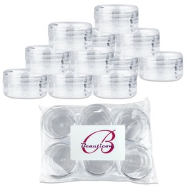 Beauticom® 12 Piece 15g/15ml Professional Quality Round Clear Acrylic Jars with Lids for Lip Balms, Salves, Creams, Cosmetics, Nail Accessories, Rhinestones, Herbs, Spices - BPA Free (Clear Lid)