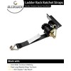 Ladder Rack Ratchet Straps with J-Hook (4 PCS), 1.4" Black