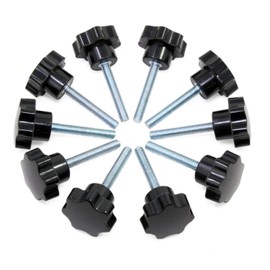 HSeaMall 10 Pcs Black Plastic Star Shape Head M6 Female Thread Clamping Knob Shape Knob Handle for Machine Tool