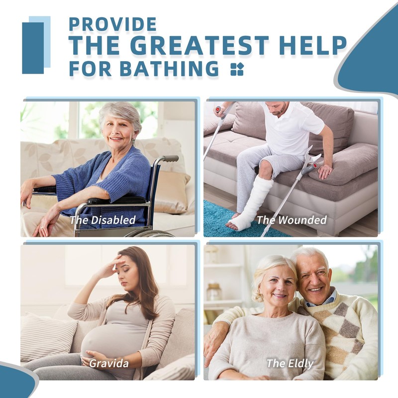 Shower Chair Seat with Arm for Inside Shower - Adjustable
