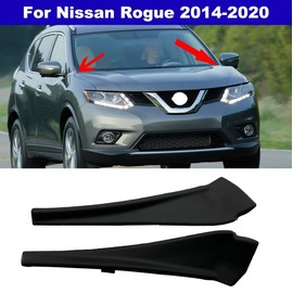 For Nissan Rogue 2014-2020 Front LH and RH Cowl Extension Trim Windshield Wiper Cover Panel Fender 66895-4CL0A 66894-4CL0A, Black