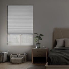 DEZ FURNISHINGS Cordless 1.5" Blackout Cellular Shade, Energy Saver, 60.5" W x 48" H, White