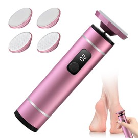 Hornhautentferner Elektrisch, USB-Aufladbar Hornhautentferner, Einstellbare Geschwindigkeit Professionelle Pediküregerät mit 4 Nano-Glasaufsätzen für rissige Fersen, Hühneraugen & Hornhau (Rosa)