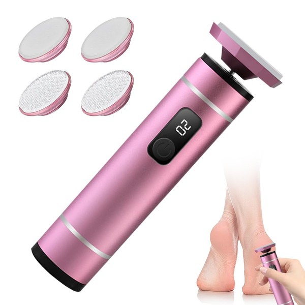 Hornhautentferner Elektrisch, USB-Aufladbar Hornhautentferner, Einstellbare Geschwindigkeit Professionelle Pediküregerät mit 4