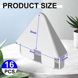 Pelopy 16 Packs Vinyl Picket Fence Caps 7/8" x 3" Vinyl Picket Fence Parts White Post caps for Outdoor Garden (Pointed Style)